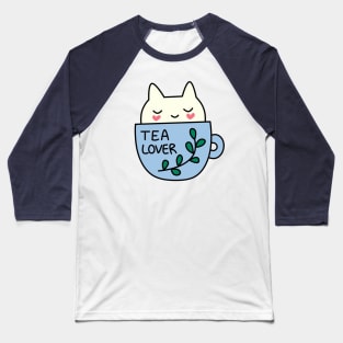 Tea lover cat Baseball T-Shirt